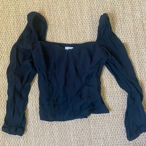 Reformation cropped sweetheart blouse